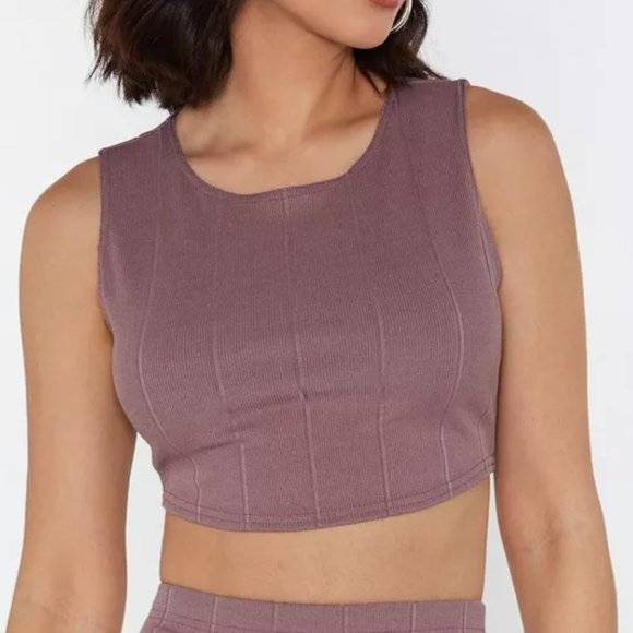 Nasty Gal Ribbed Crop and High-Waisted Midi Skirt Set - Size 8 - NWT - Picture 3 of 4